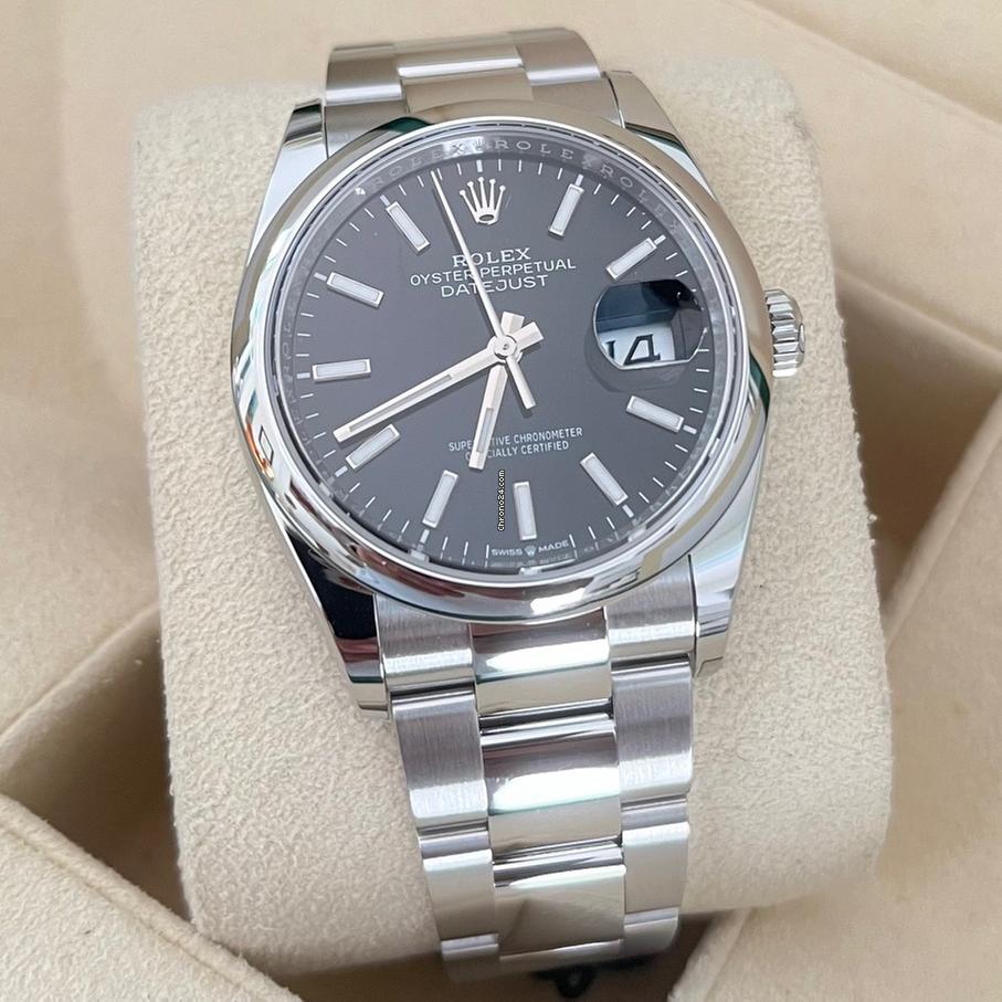 Rolex Datejust 36 36mm NEW 2025 (May) Black Dial Index Oyster Band 126200