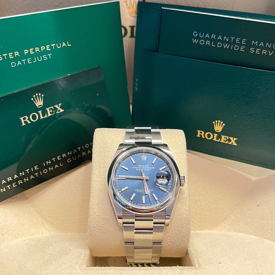 Rolex Datejust 36 36mm Like New (Unworn) 2025 ( May)/Blue Dial Index Oyster Band 126200