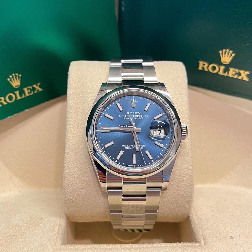 Rolex Datejust 36 36mm Like New (Unworn) 2025 ( May)/Blue Dial Index Oyster Band 126200
