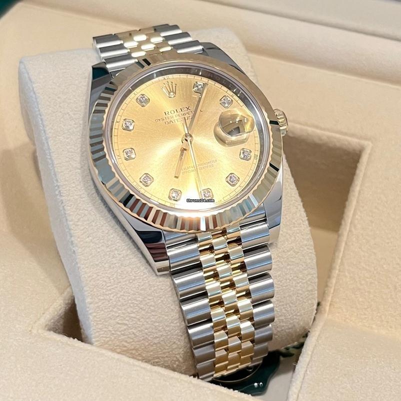 Rolex Datejust 41 mm/NEW (2025) Jubilee Band/10 Diamonds Champagne Dial/126333