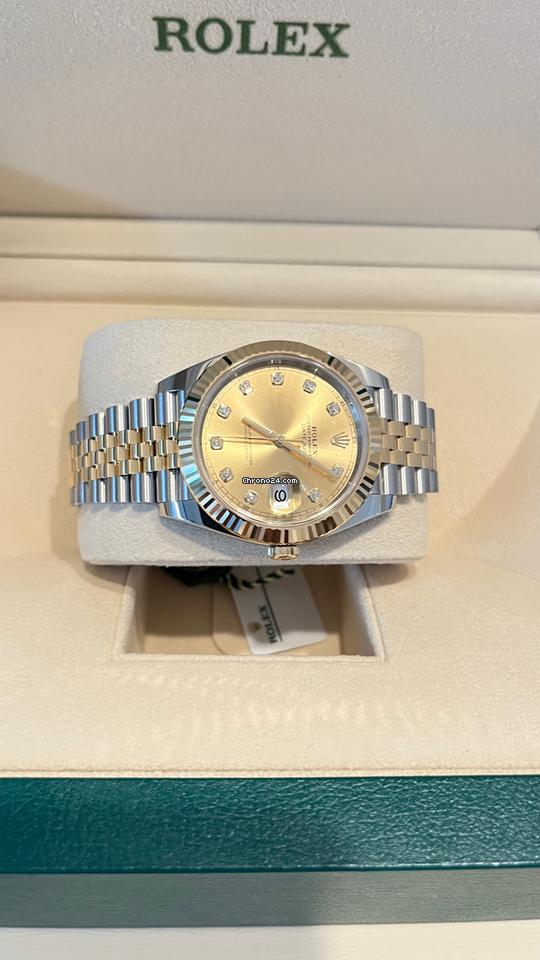 Rolex Datejust 41 mm/Like New (Unworn) (2025) Jubilee Band/10 Diamonds Champagne Dial/126333