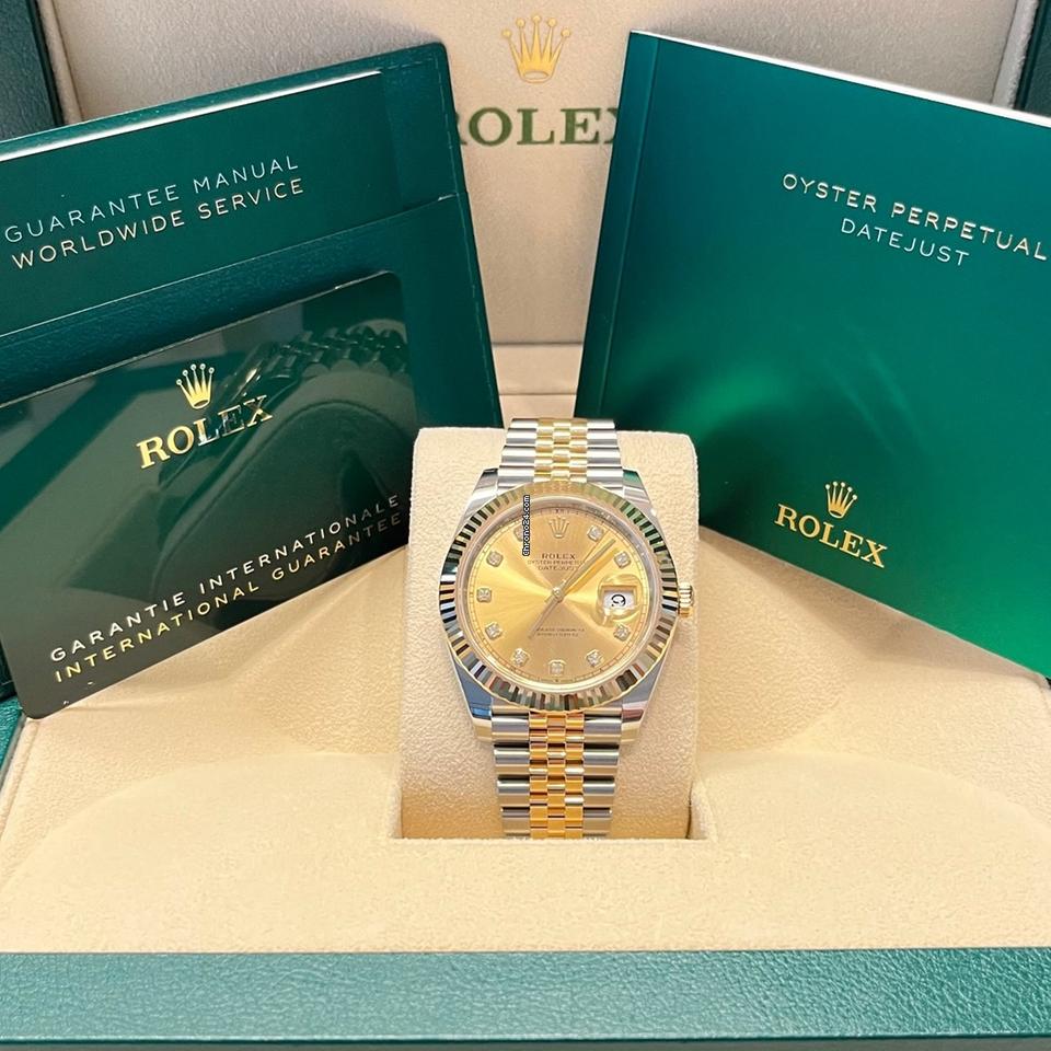 Rolex Datejust 41 mm/Like New (Unworn) (2025) Jubilee Band/10 Diamonds Champagne Dial/126333