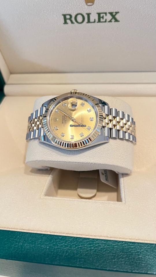 Rolex Datejust 41 mm/Like New (Unworn) (2025) Jubilee Band/10 Diamonds Champagne Dial/126333