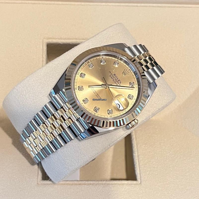 Rolex Datejust 41 mm/Like New (Unworn) (2025) Jubilee Band/10 Diamonds Champagne Dial/126333