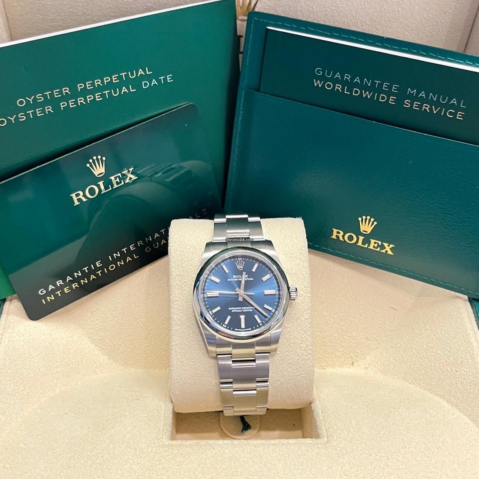 Rolex Oyster Perpetual 34 34mm/Like New (Unworn) 2025 Blue Dial/124200