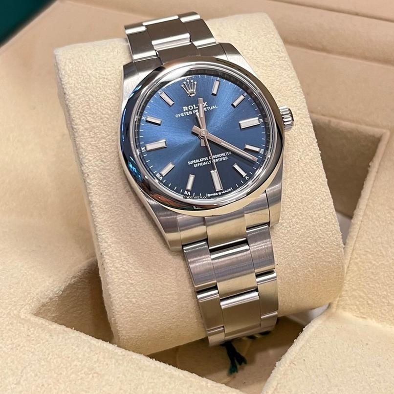 Rolex Oyster Perpetual 34 34mm/NEW 2025 Blue Dial/124200