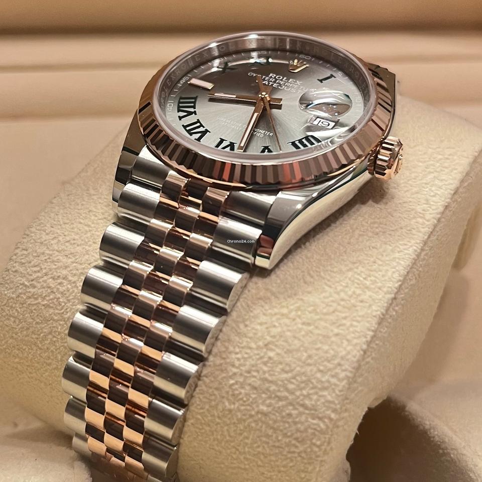 Rolex Datejust 36 36mm Like New (Unworn) 2025 (May)/Wimbledon Dial / Rose Gold / Jubilee 126231