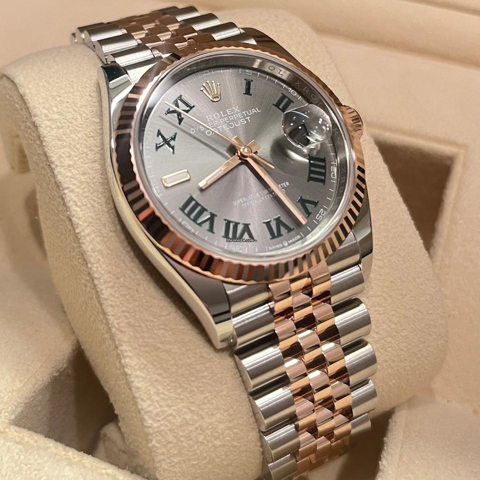 Rolex Datejust 36 36mm Like New (Unworn) 2025 (May)/Wimbledon Dial / Rose Gold / Jubilee 126231