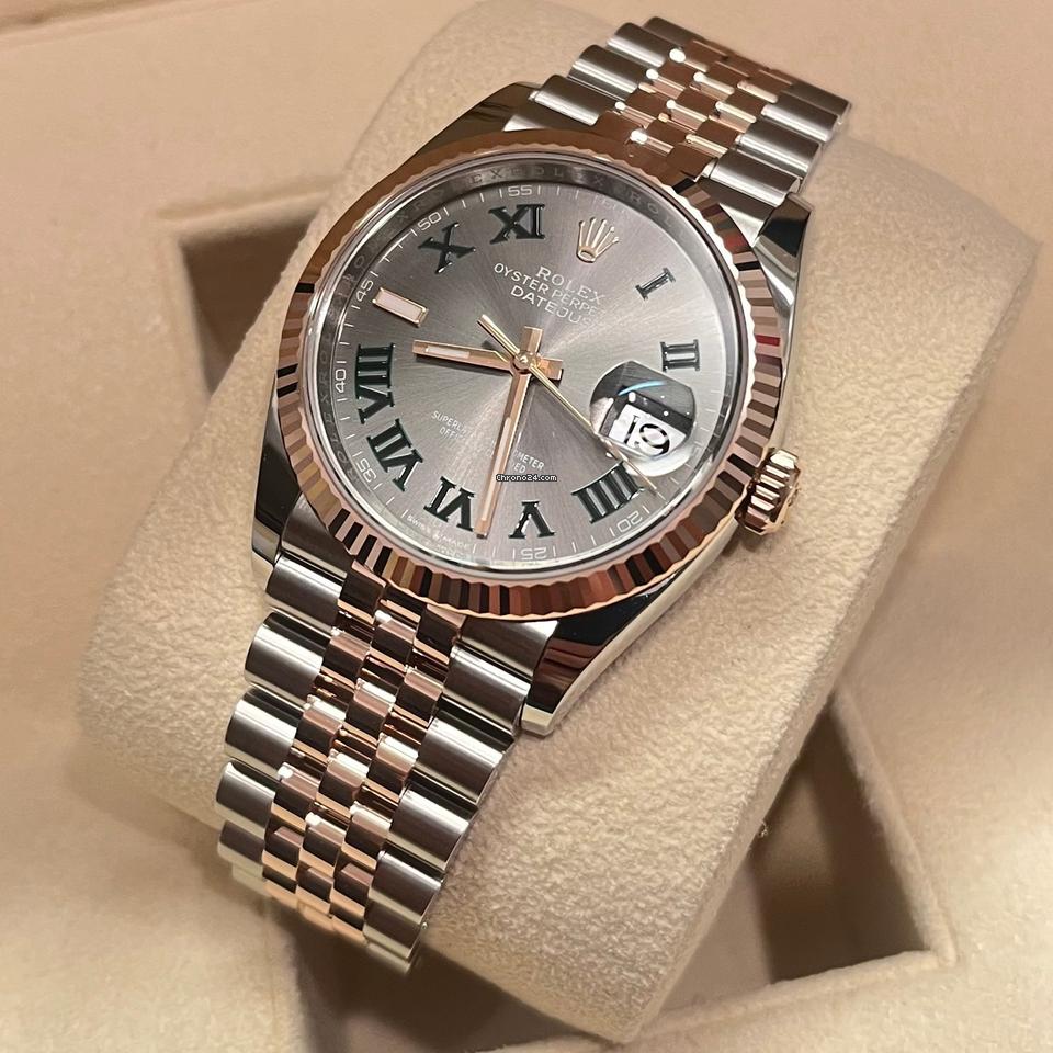 Rolex Datejust 36 36mm Like New (Unworn) 2025 (May)/Wimbledon Dial / Rose Gold / Jubilee 126231