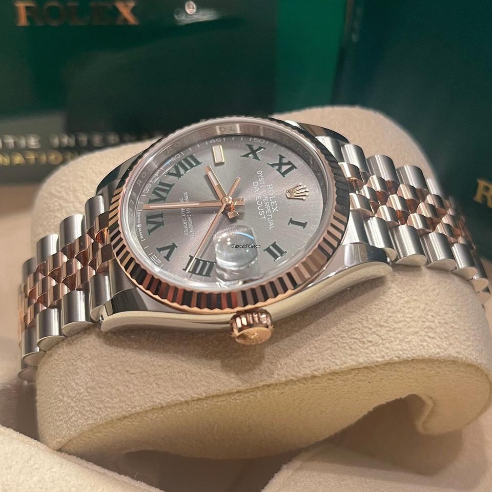 Rolex Datejust 36 36mm Like New (Unworn) 2025 (May)/Wimbledon Dial / Rose Gold / Jubilee 126231