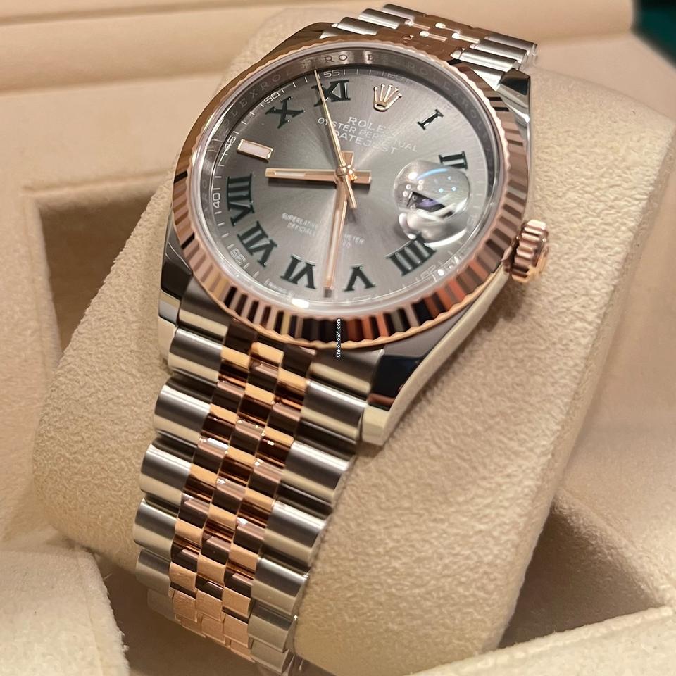 Rolex Datejust 36 36mm Like New (Unworn) 2025 (May)/Wimbledon Dial / Rose Gold / Jubilee 126231