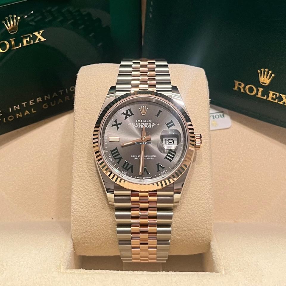 Rolex Datejust 36 36mm Like New (Unworn) 2025 (May)/Wimbledon Dial / Rose Gold / Jubilee 126231