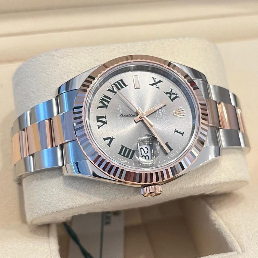 Rolex Datejust 41 41mm Like New (Unworn) 2025 Slate Dial Oyster Fluted Bezel Wimbledon 126331
