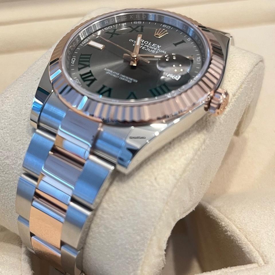 Rolex Datejust 41 41mm Like New (Unworn) 2025 Slate Dial Oyster Fluted Bezel Wimbledon 126331
