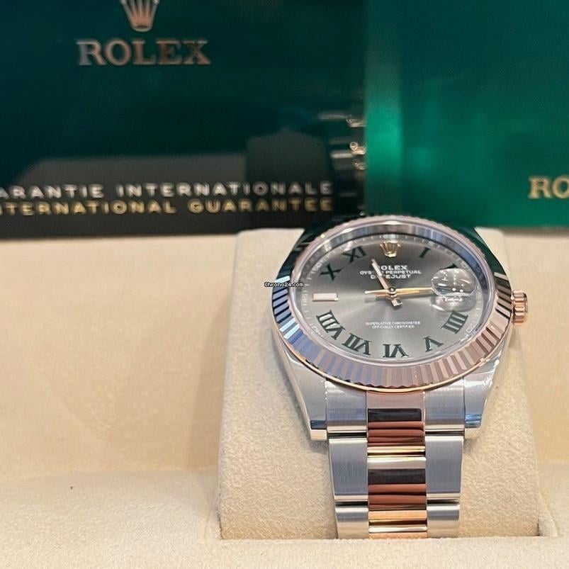 Rolex Datejust 41 41mm Like New (Unworn) 2025 Slate Dial Oyster Fluted Bezel Wimbledon 126331