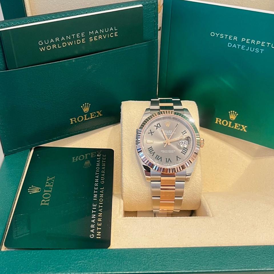 Rolex Datejust 41 41mm Like New (Unworn) 2025 Slate Dial Oyster Fluted Bezel Wimbledon 126331