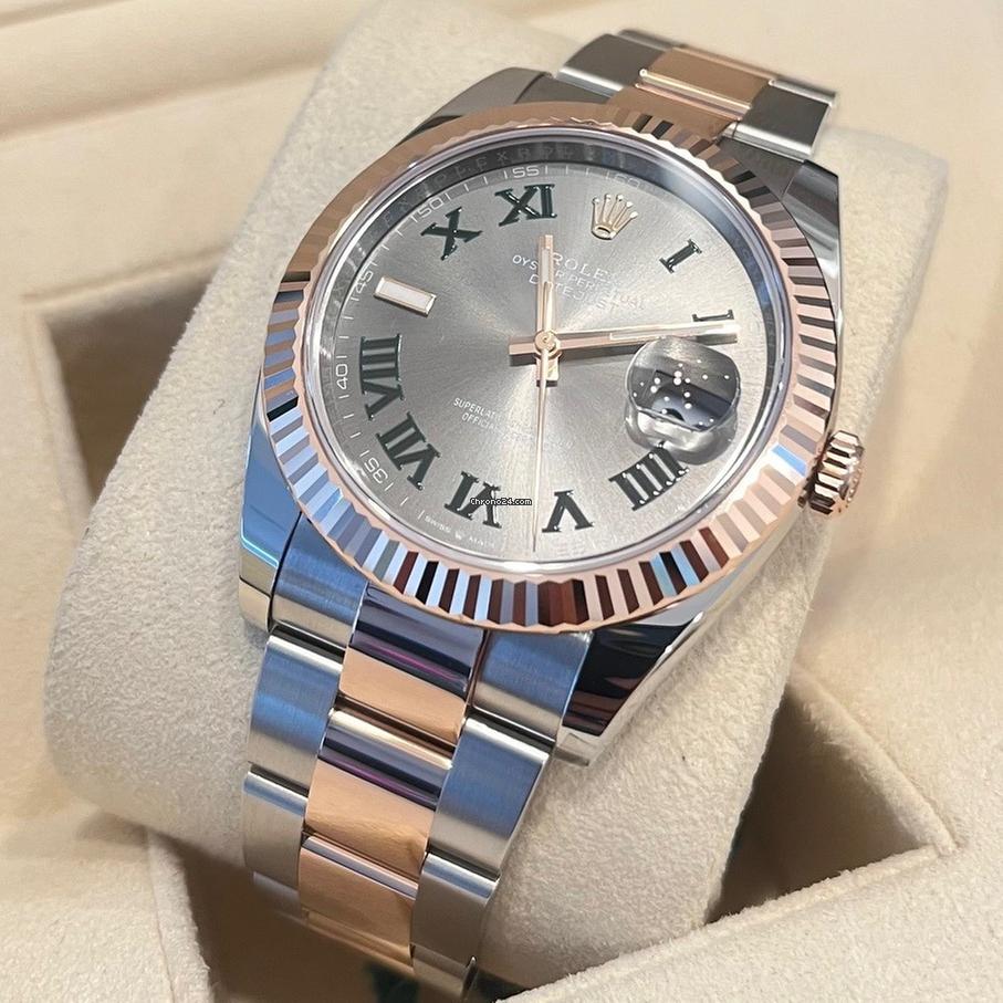 Rolex Datejust 41 41mm Like New (Unworn) 2025 Slate Dial Oyster Fluted Bezel Wimbledon 126331