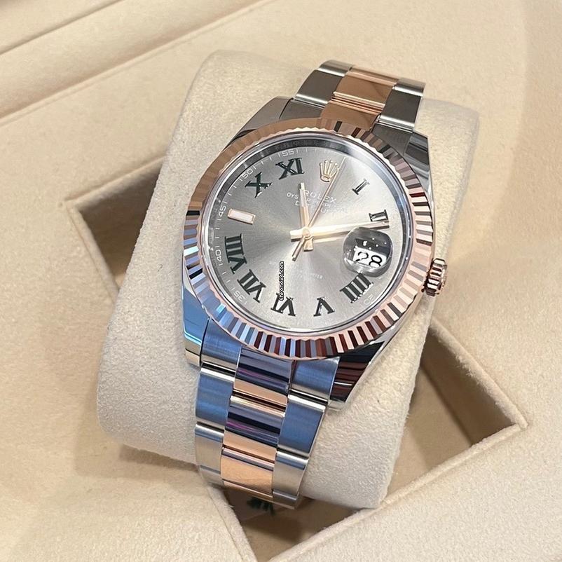 Rolex Datejust 41 41mm Like New (Unworn) 2025 Slate Dial Oyster Fluted Bezel Wimbledon 126331