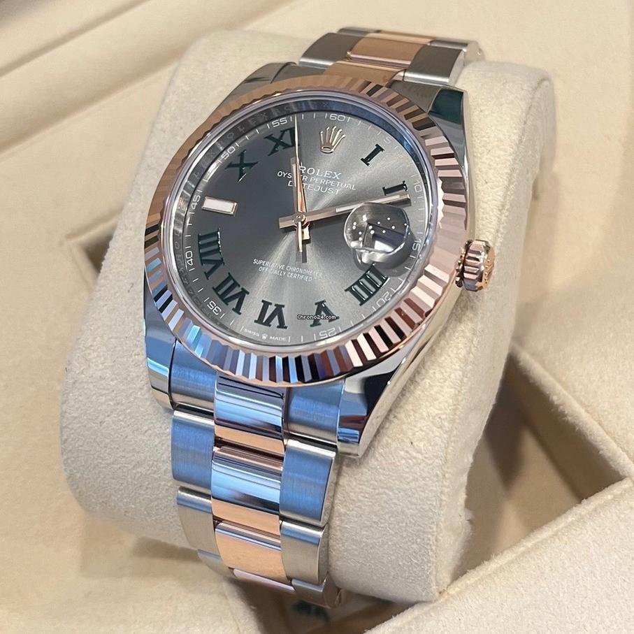Rolex Datejust 41 41mm Like New (Unworn) 2025 Slate Dial Oyster Fluted Bezel Wimbledon 126331