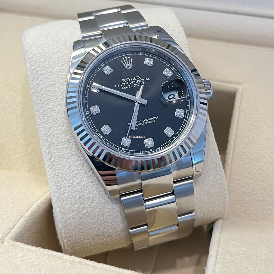 Rolex Datejust 41 41mm/NEW 2025 (April)/Black Dial Diamonds 126334