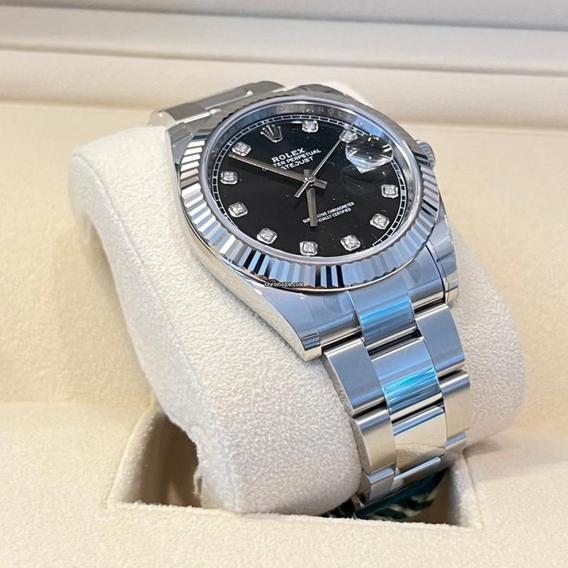 Rolex Datejust 41 41mm/Like New (Unworn) 2025 (April)/Black Dial Diamonds 126334