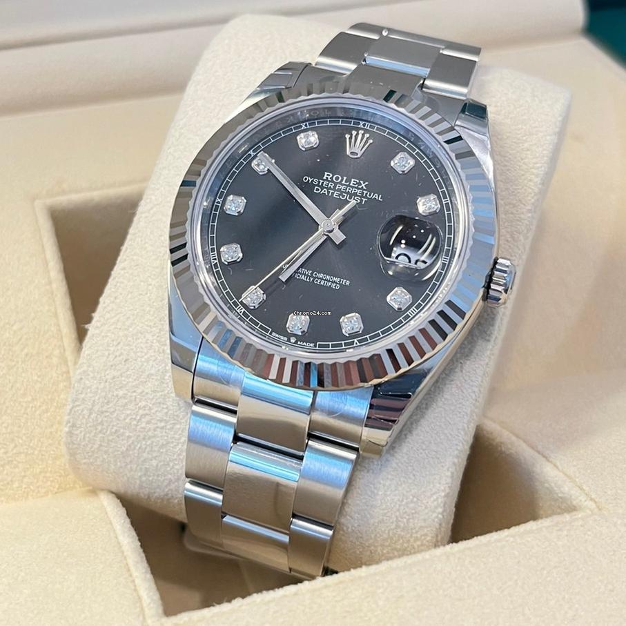 Rolex Datejust 41 41mm/Like New (Unworn) 2025 (April)/Black Dial Diamonds 126334