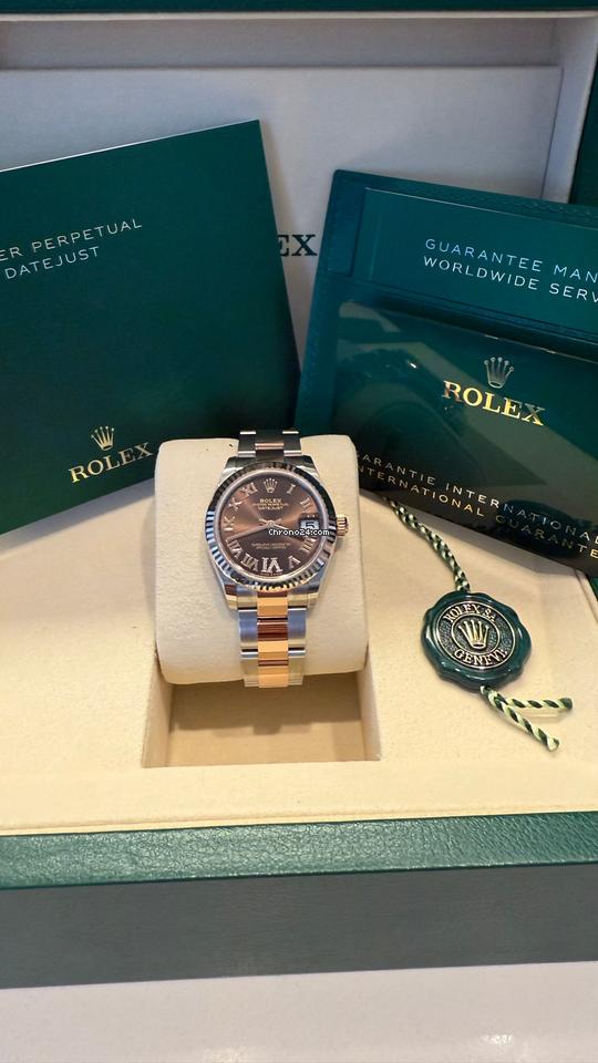 Rolex Datejust 31 31mm Like New (Unworn) 2025 (July )/Brown dial VI Diamonds 278271