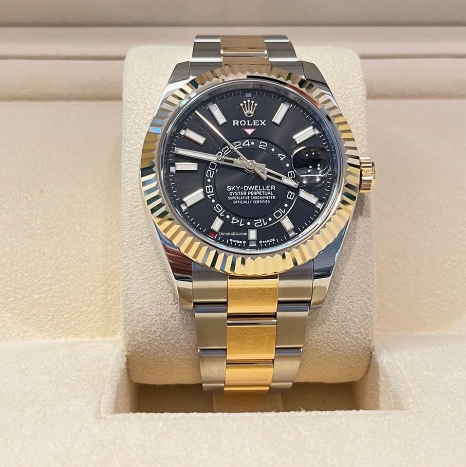 Rolex Sky-Dweller 42mm NEW 2025 two tones / Black Dial Oyster 336933