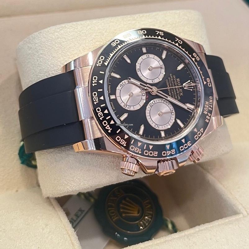 Rolex Daytona Cosmograph Daytona / Like New (Unworn) 2025 (April) / Rose Gold/Oysterflex BLACK DIAL 126515L