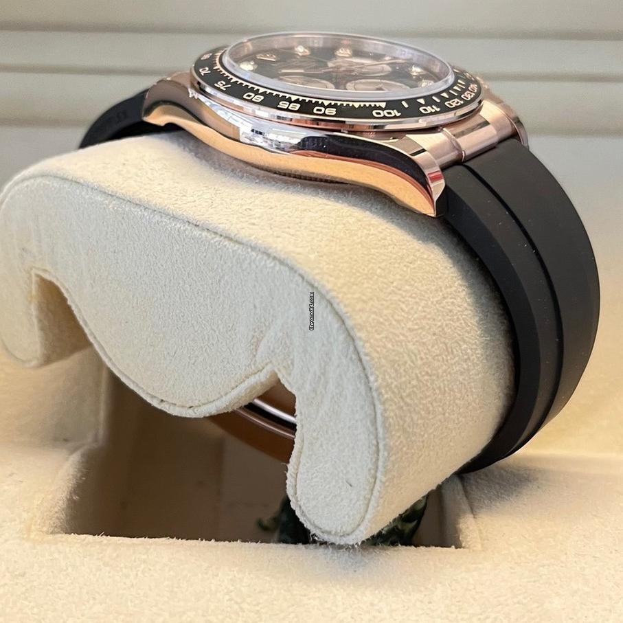 Rolex Daytona Cosmograph Daytona / Like New (Unworn) 2025 (Aprol) Rose Gold/Oysterflex BLACK DIAL Diamonds 126515LN