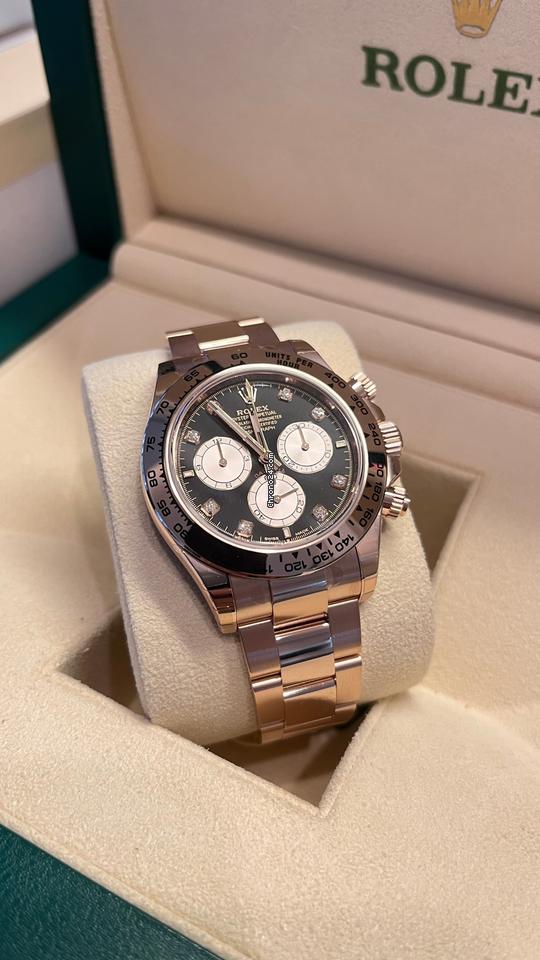 Rolex Daytona Daytona/Like New (Unworn) 2025 (March)/Black Dial Diamond Rose GOLD/126505
