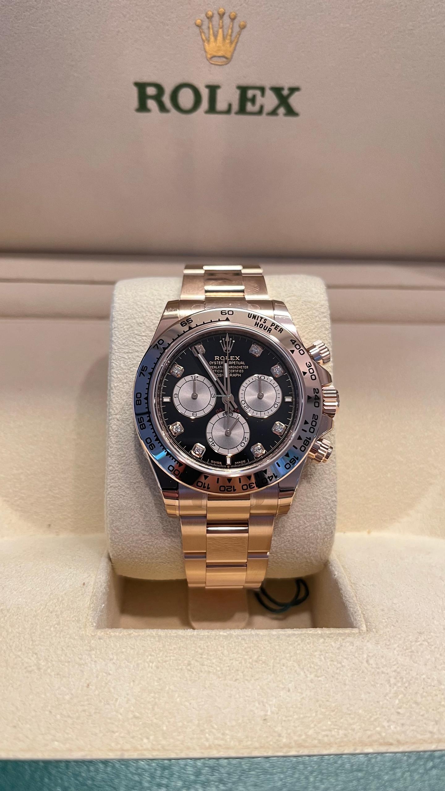 Rolex Daytona Daytona/NEW 2025 (March)/Black Dial Diamond Rose GOLD/126505