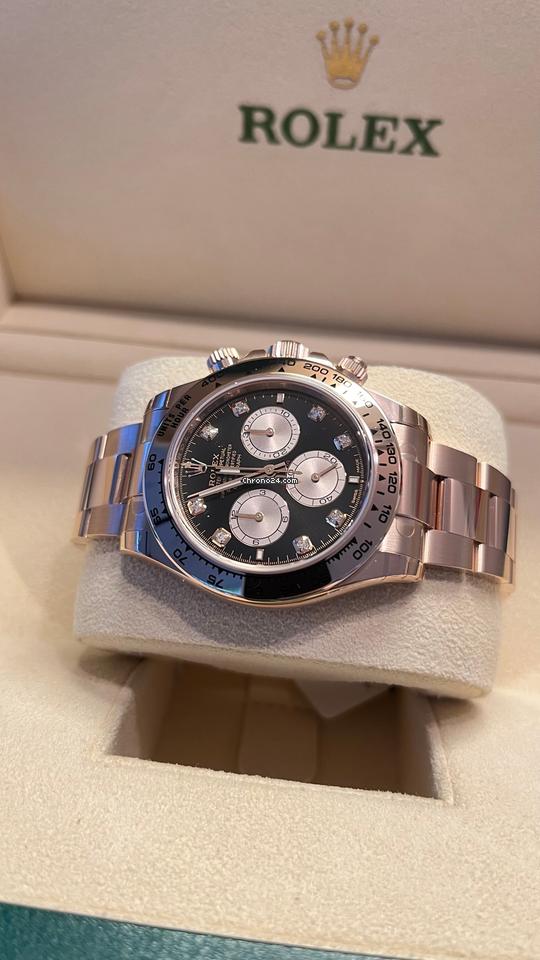 Rolex Daytona Daytona/Like New (Unworn) 2025 (March)/Black Dial Diamond Rose GOLD/126505