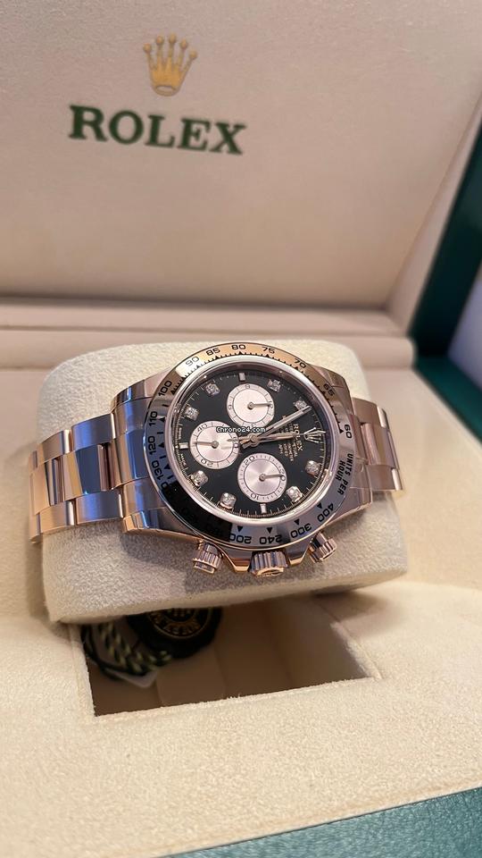 Rolex Daytona Daytona/Like New (Unworn) 2025 (March)/Black Dial Diamond Rose GOLD/126505
