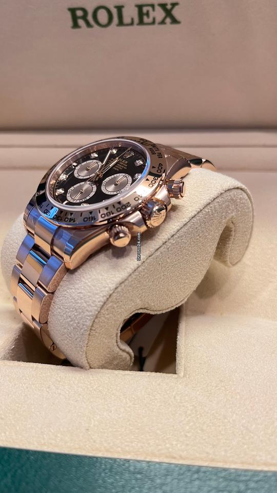 Rolex Daytona Daytona/Like New (Unworn) 2025 (March)/Black Dial Diamond Rose GOLD/126505