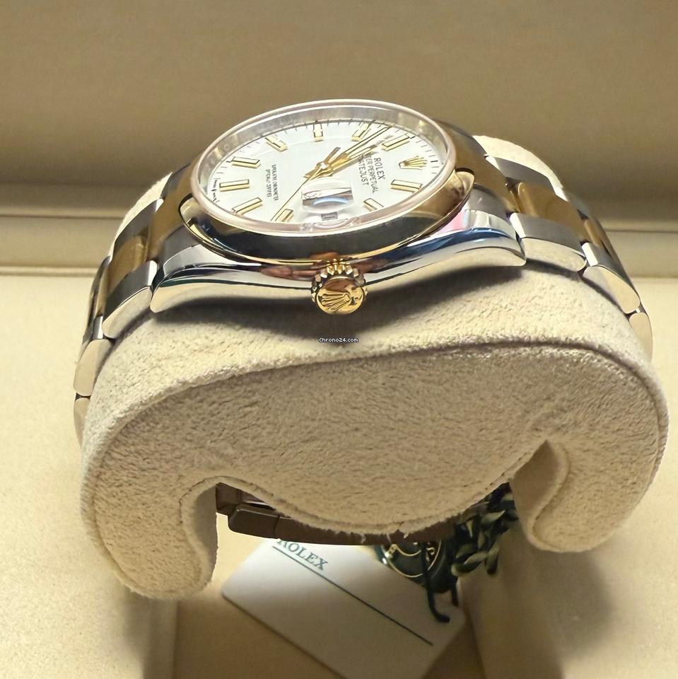 Rolex Datejust 36 36mm Like New (Unworn) 2025 White Index/Oyster/Two-Tones Yellow Gold / Steel/126203
