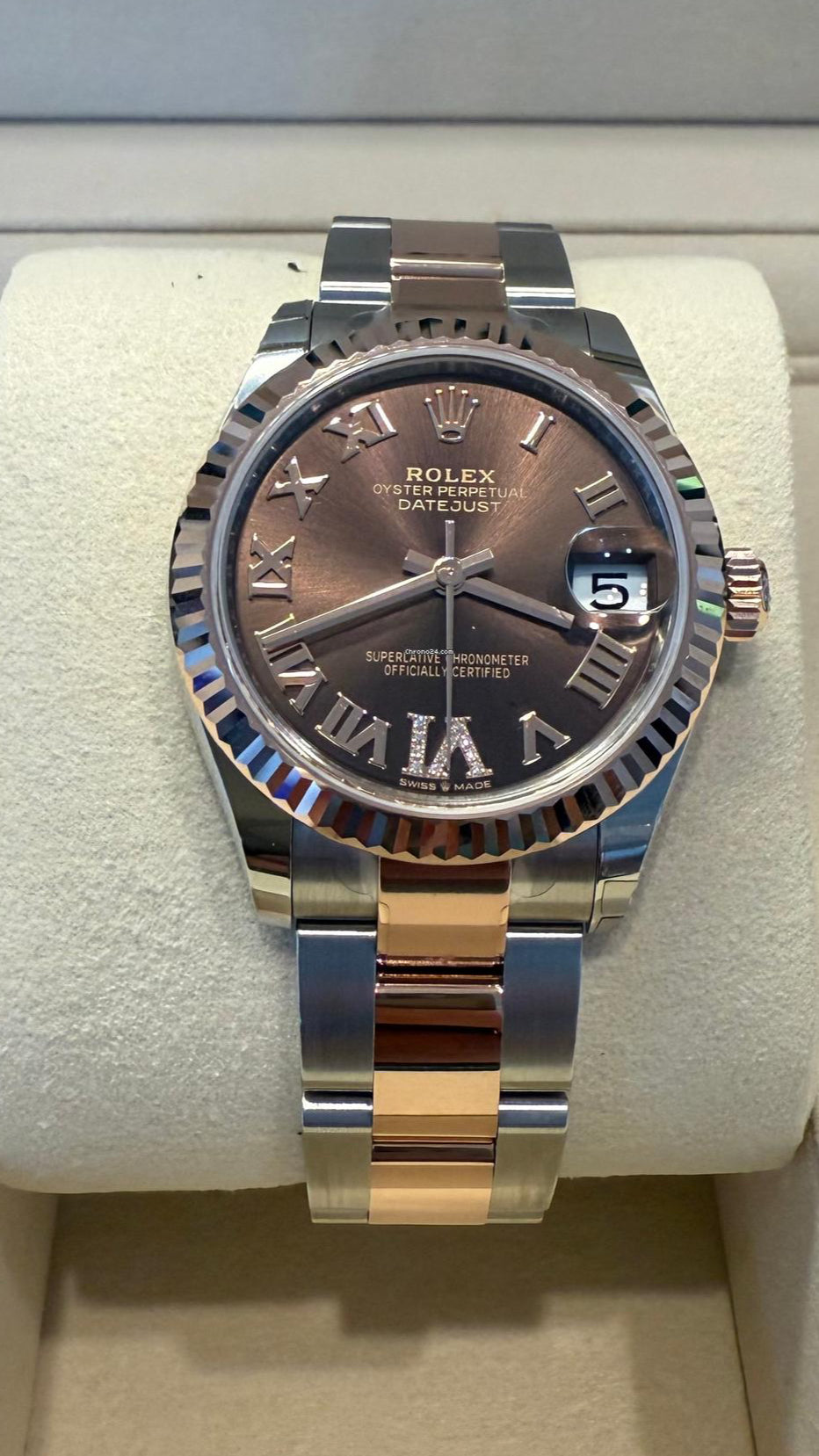 Rolex Datejust 31 31mm New 2025 (July )/Brown dial VI Diamonds 278271