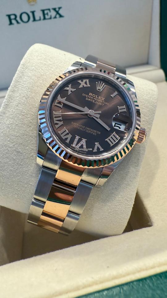 Rolex Datejust 31 31mm Like New (Unworn) 2025 (July )/Brown dial VI Diamonds 278271