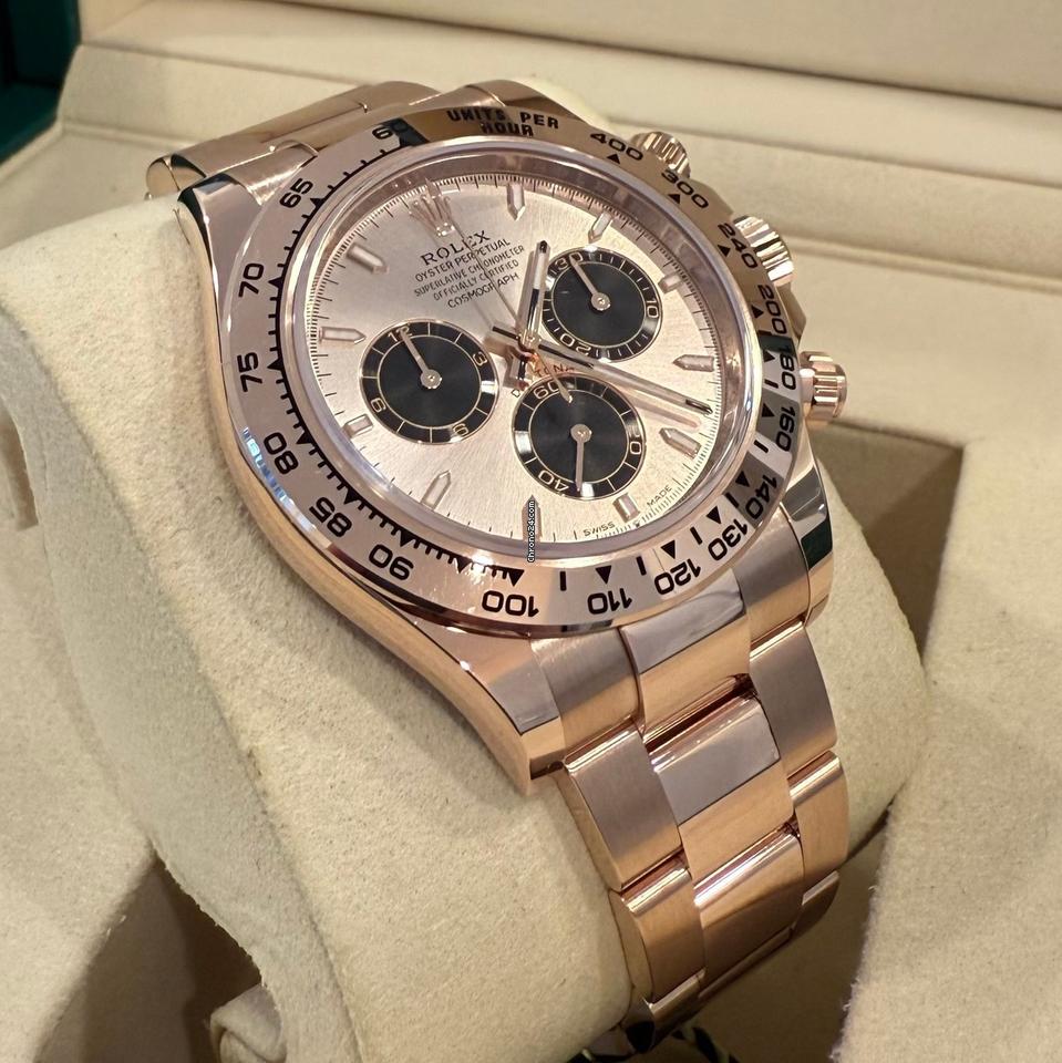 Rolex Daytona Daytona/Like New (Unworn) 2025 (April )/Rose Gold Soundest Bright Black Dial 126505