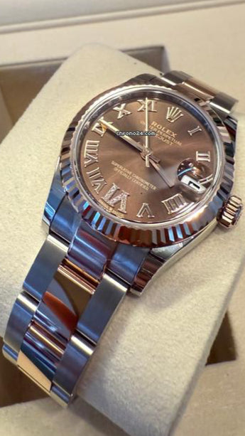 Rolex Datejust 31 31mm Like New (Unworn) 2025 (July )/Brown dial VI Diamonds 278271