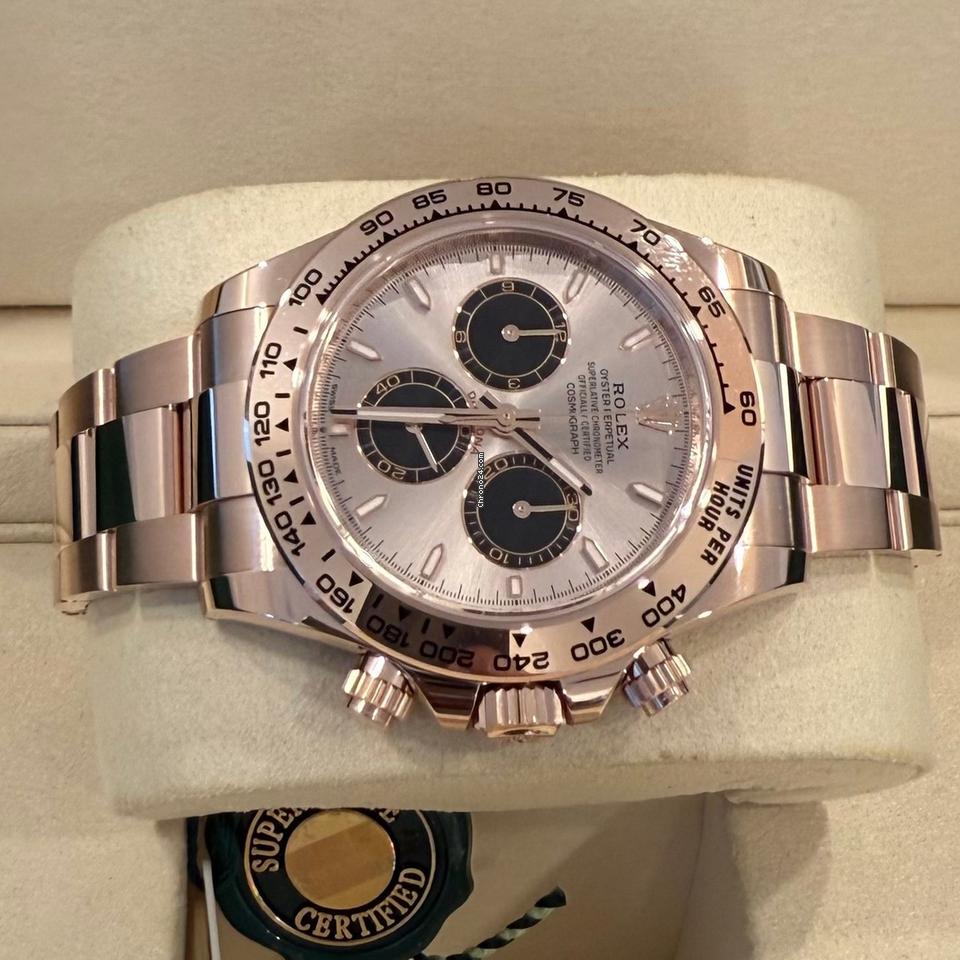 Rolex Daytona Daytona/Like New (Unworn) 2025 (April )/Rose Gold Soundest Bright Black Dial 126505